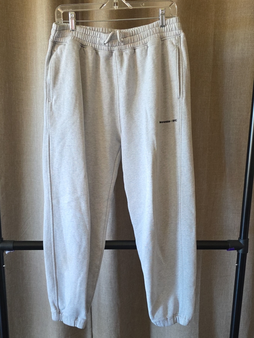 Abercrombie & Fitch Soft A&F Fleece Jogger Sweatpants Gray Medium